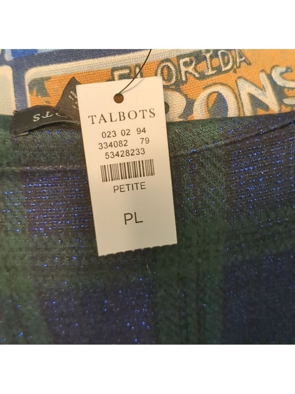 Talbot's purple green top size large petite - Picture 5 of 7